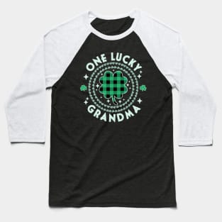 One Lucky Grandma Green Nana Irish Shamrocks St Patricks Day Baseball T-Shirt